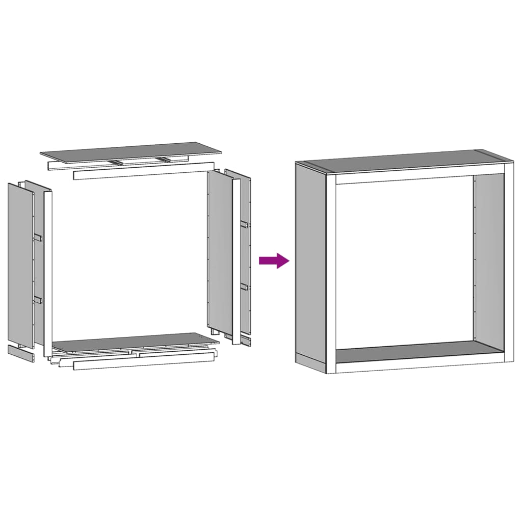 Stalak za drva za ogrjev 100x40x100 cm od nehrđajućeg čelika