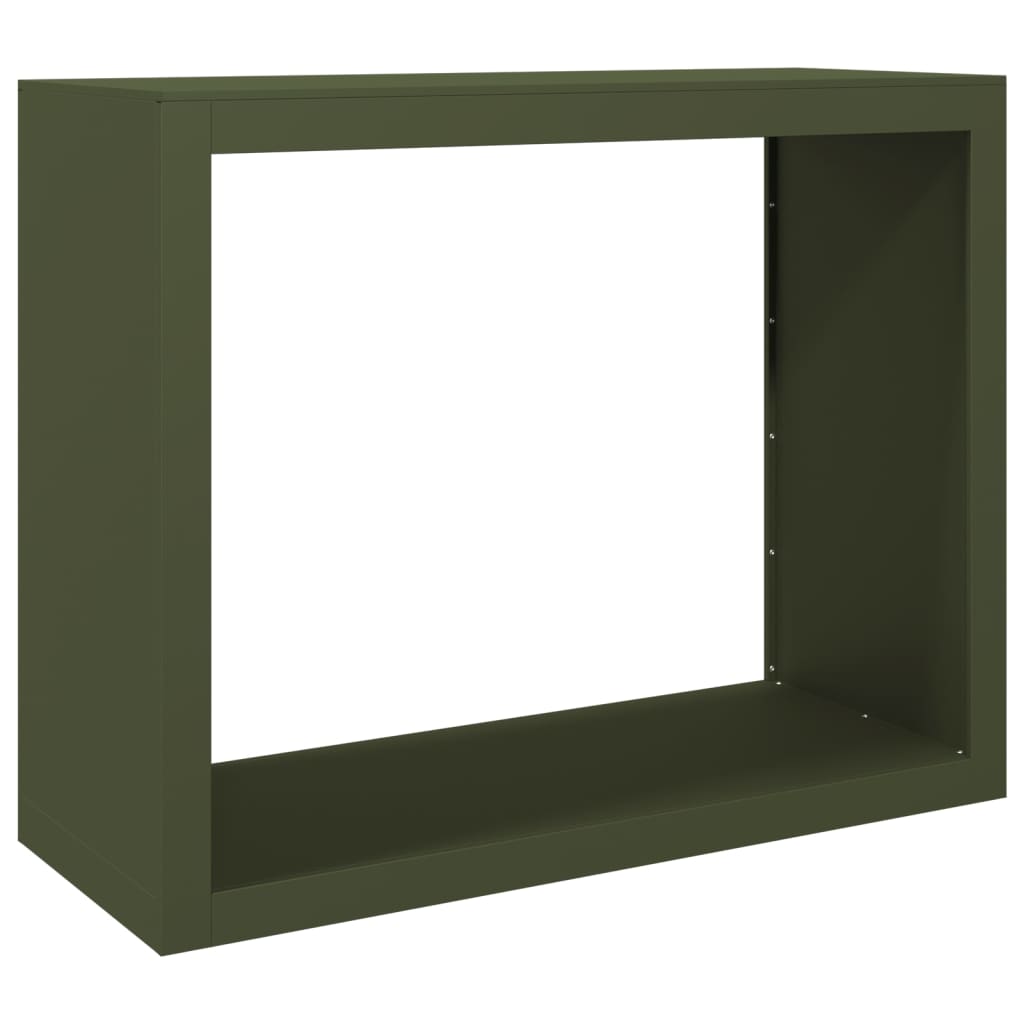 Stalak za drva za ogrjev zeleni 100x40x80 cm čelični