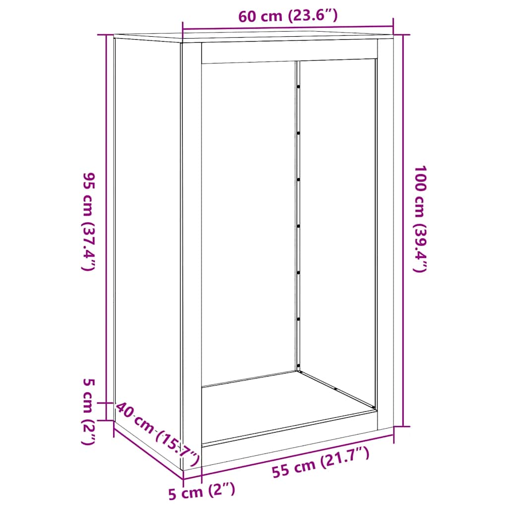Stalak za drva za ogrjev zeleni 60x40x100 cm čelični