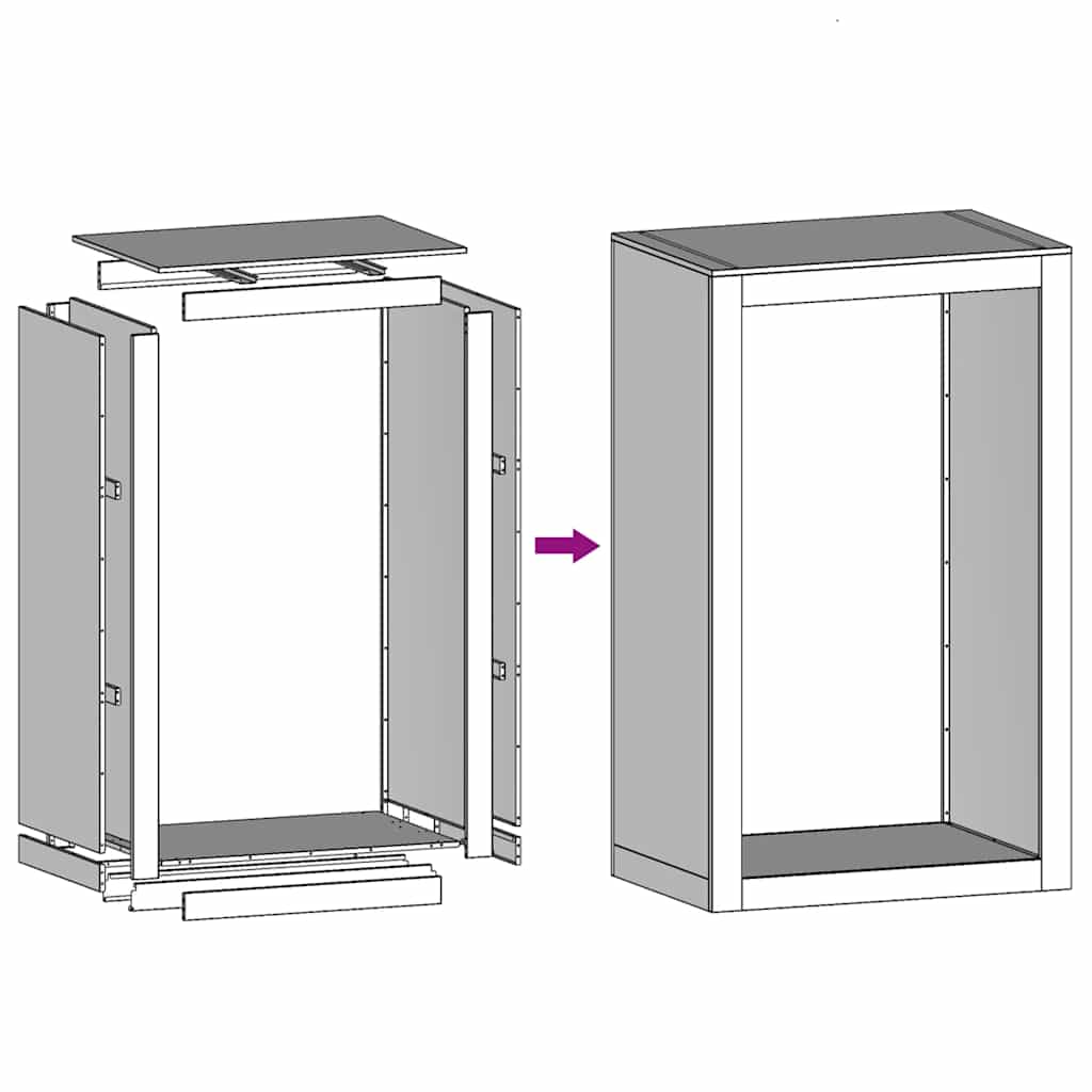 Stalak za drva za ogrjev 60x40x100 cm Pohabani čelik