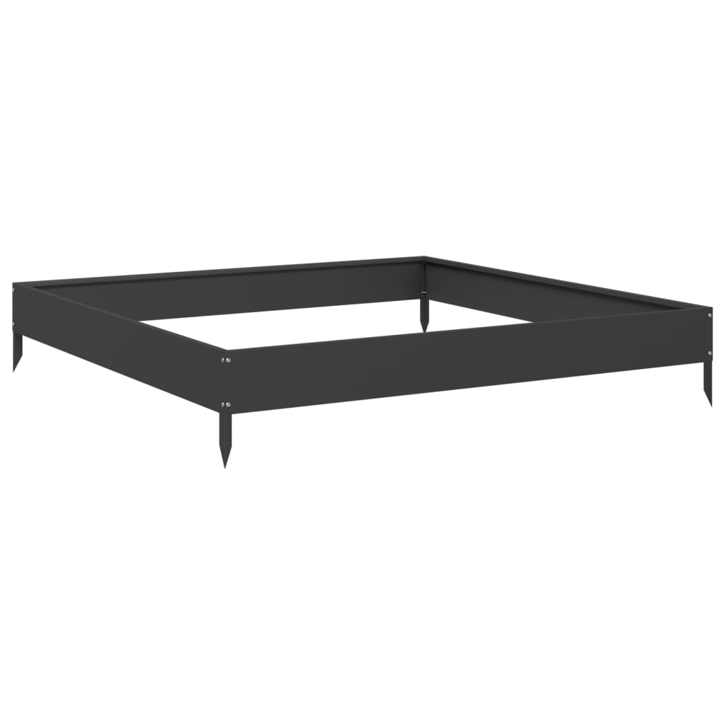 Povišena vrtna gredica crni 100 x 100 x 18,5 cm od čelika
