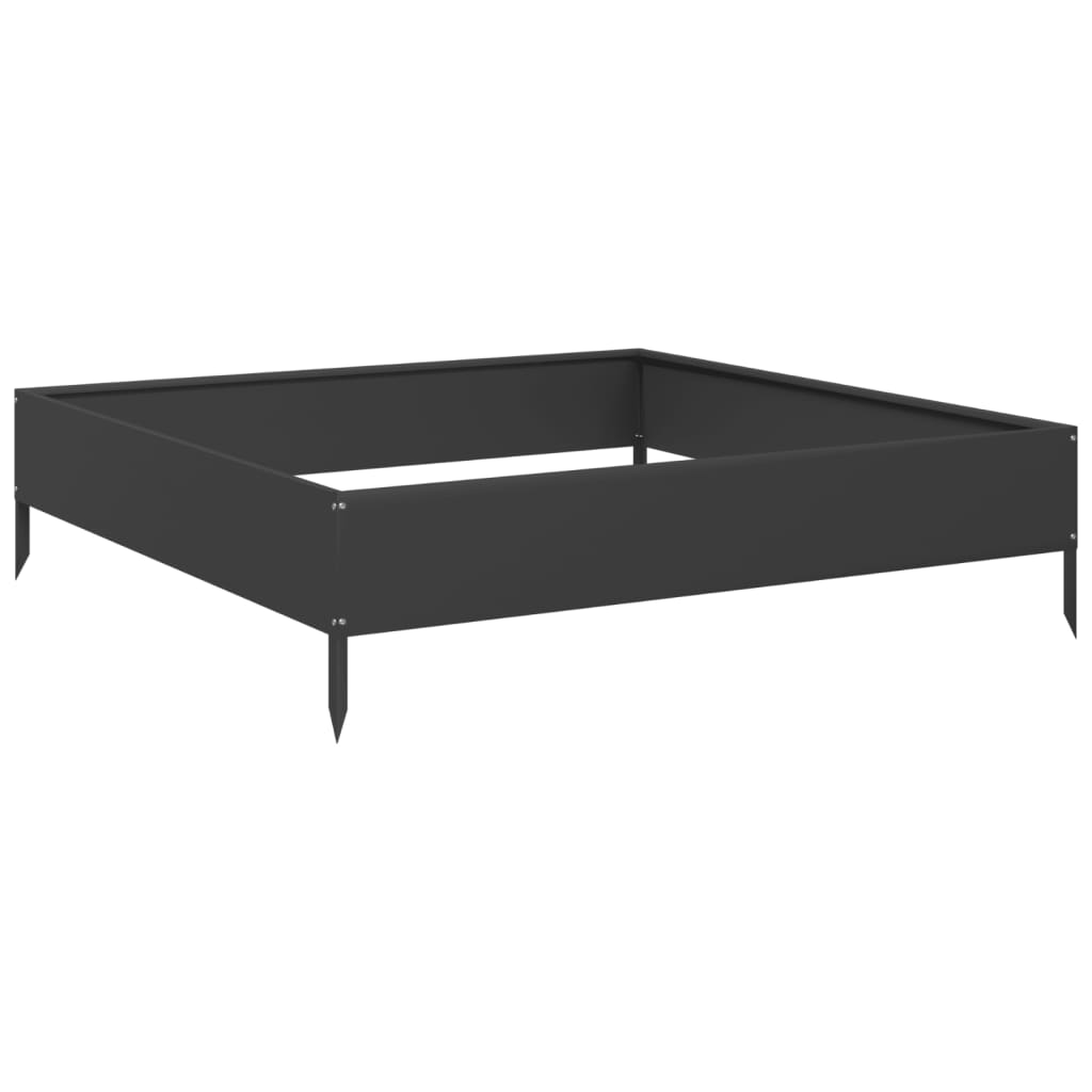 Povišena vrtna gredica crna 100 x 100 x 26 cm od čelika