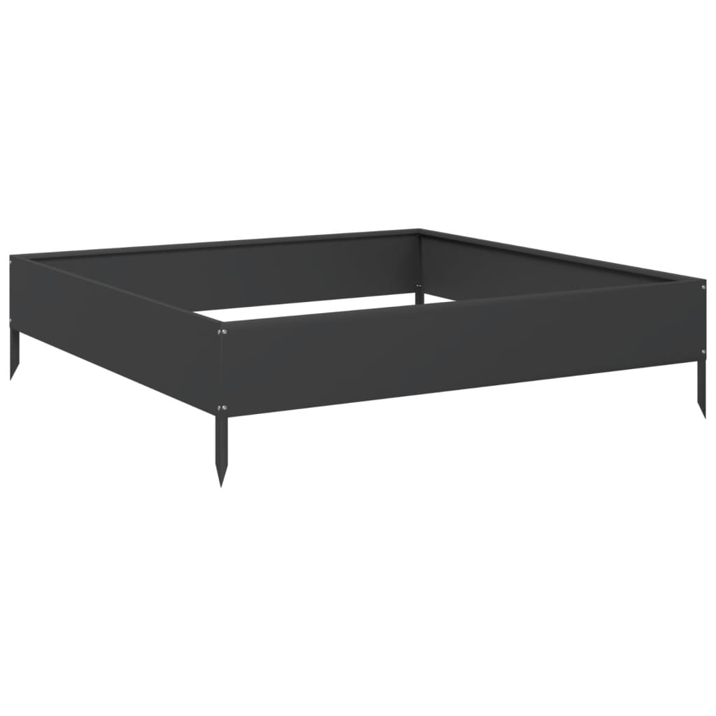 Povišena vrtna gredica crna 100 x 100 x 26 cm od čelika