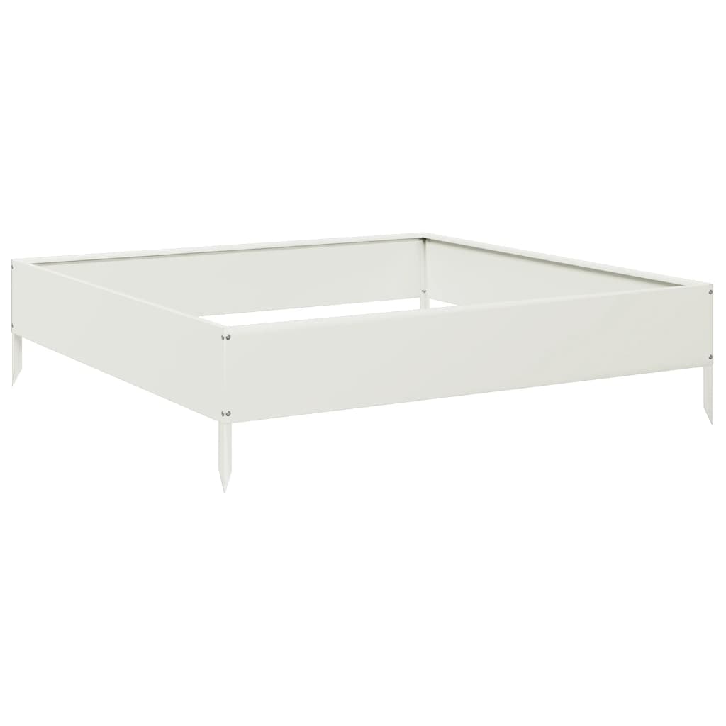 Povišena vrtna gredica bijeli 100x100x26 cm od čelika