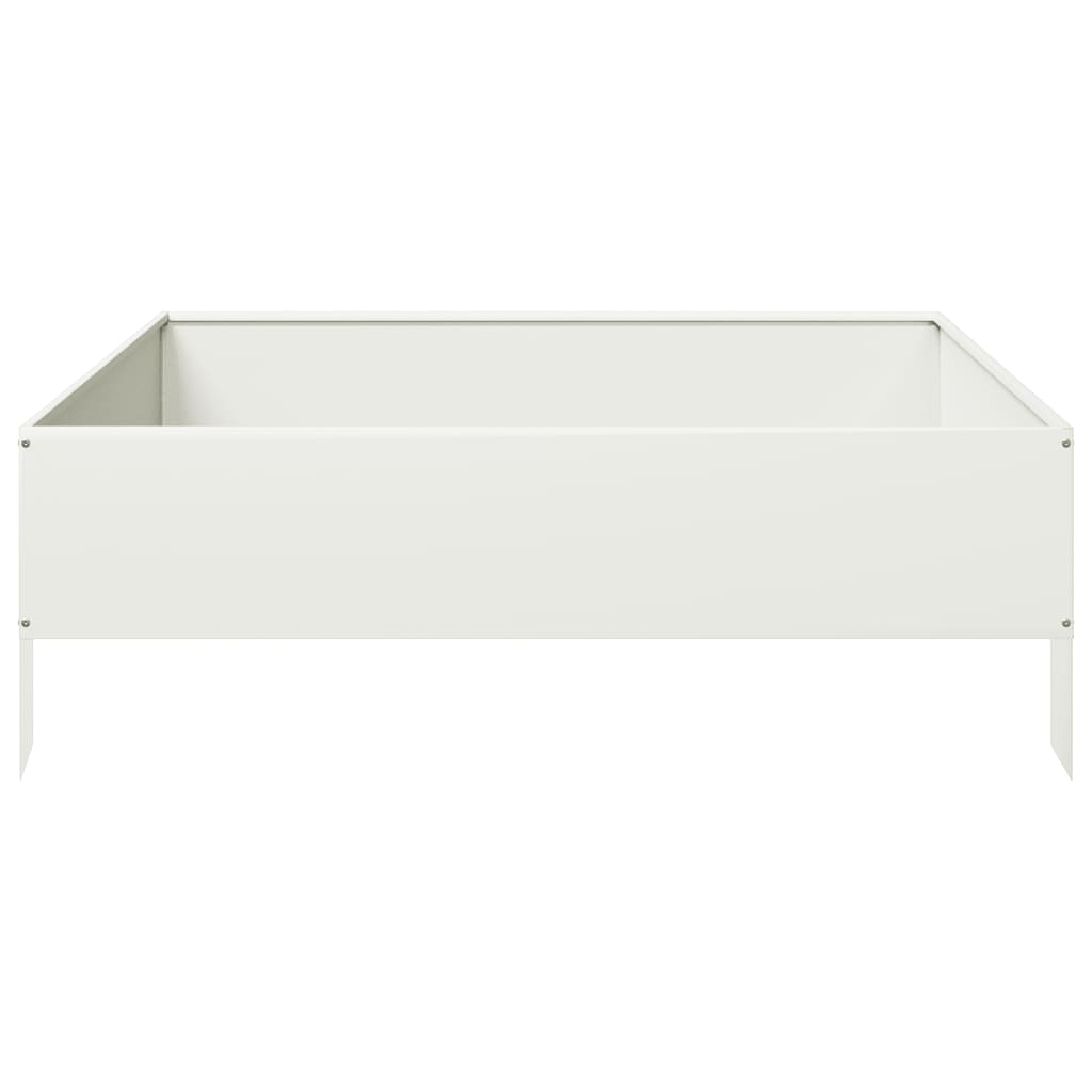 Povišena vrtna gredica bijeli 100x100x33,5 cm od čelika