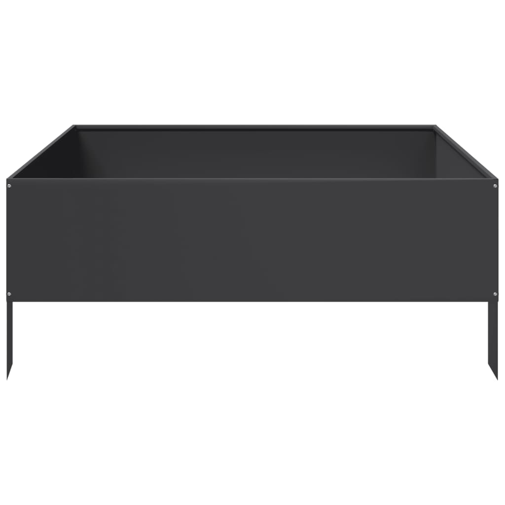 Povišena vrtna gredica crna 100x100x25 cm od čelika