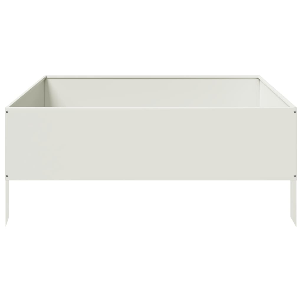 Povišena vrtna gredica bijeli 100x100x25 cm od čelika