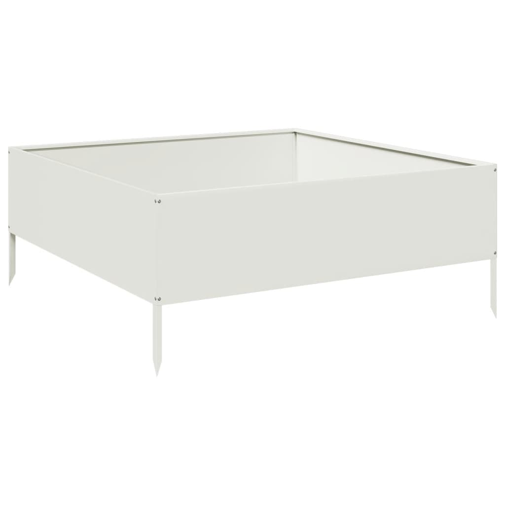 Povišena vrtna gredica bijeli 100x100x25 cm od čelika