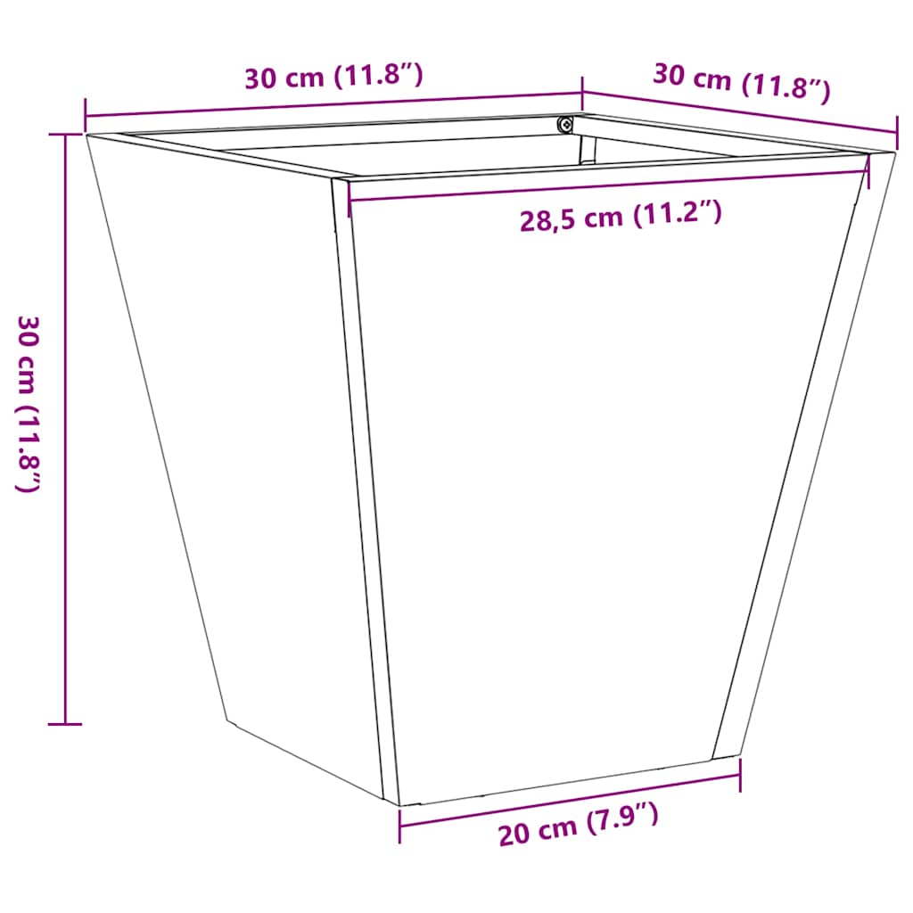Vrtne sadilice 2 kom 30x30x30 mPohabani čelik