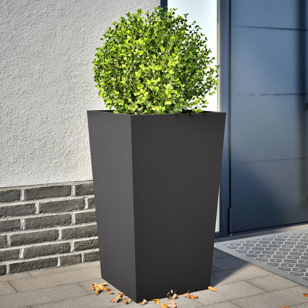 Vrtne sadilice 2 kom crne 45x45x75 cm čelične