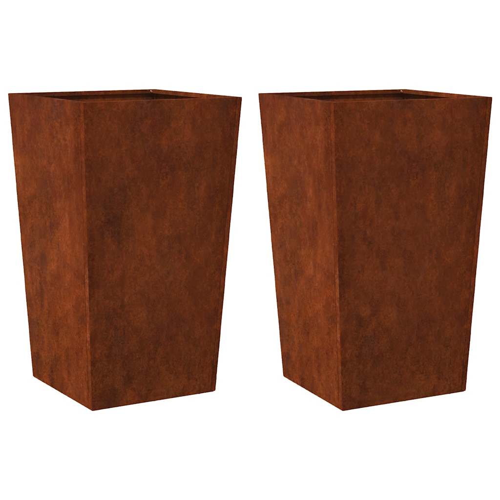 Vrtne sadilice 2 kom 45x45x75 cm Pohabani čelik