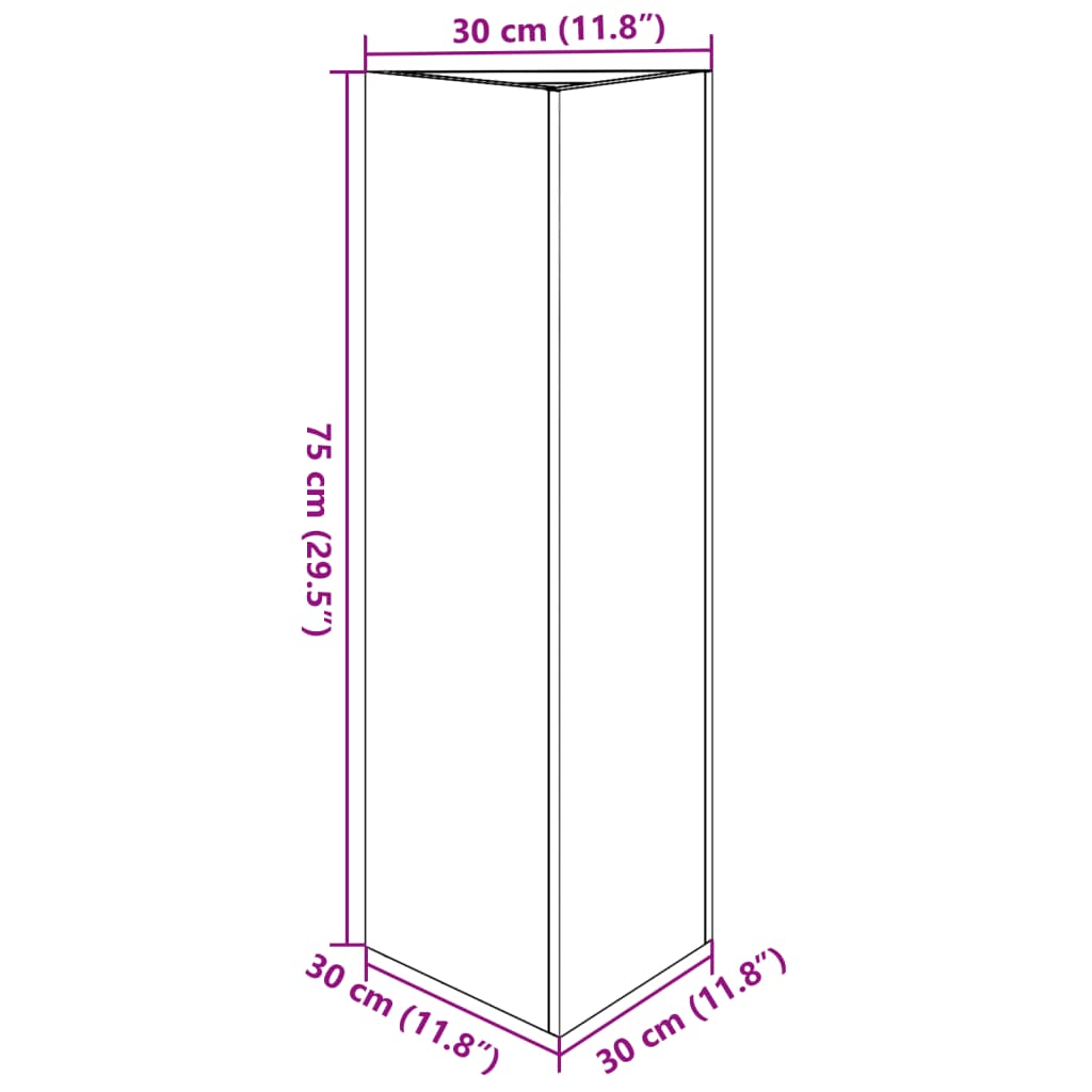 Vrtne sadilice 2 kom crne trokutaste 30x26x75 cm čelične