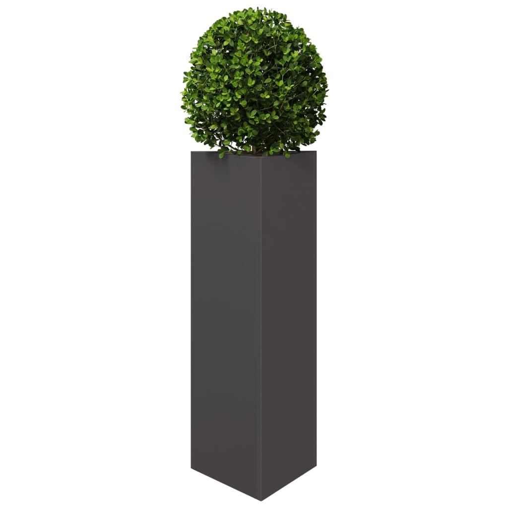 Vrtne sadilice 2 kom crne trokutaste 30x26x75 cm čelične