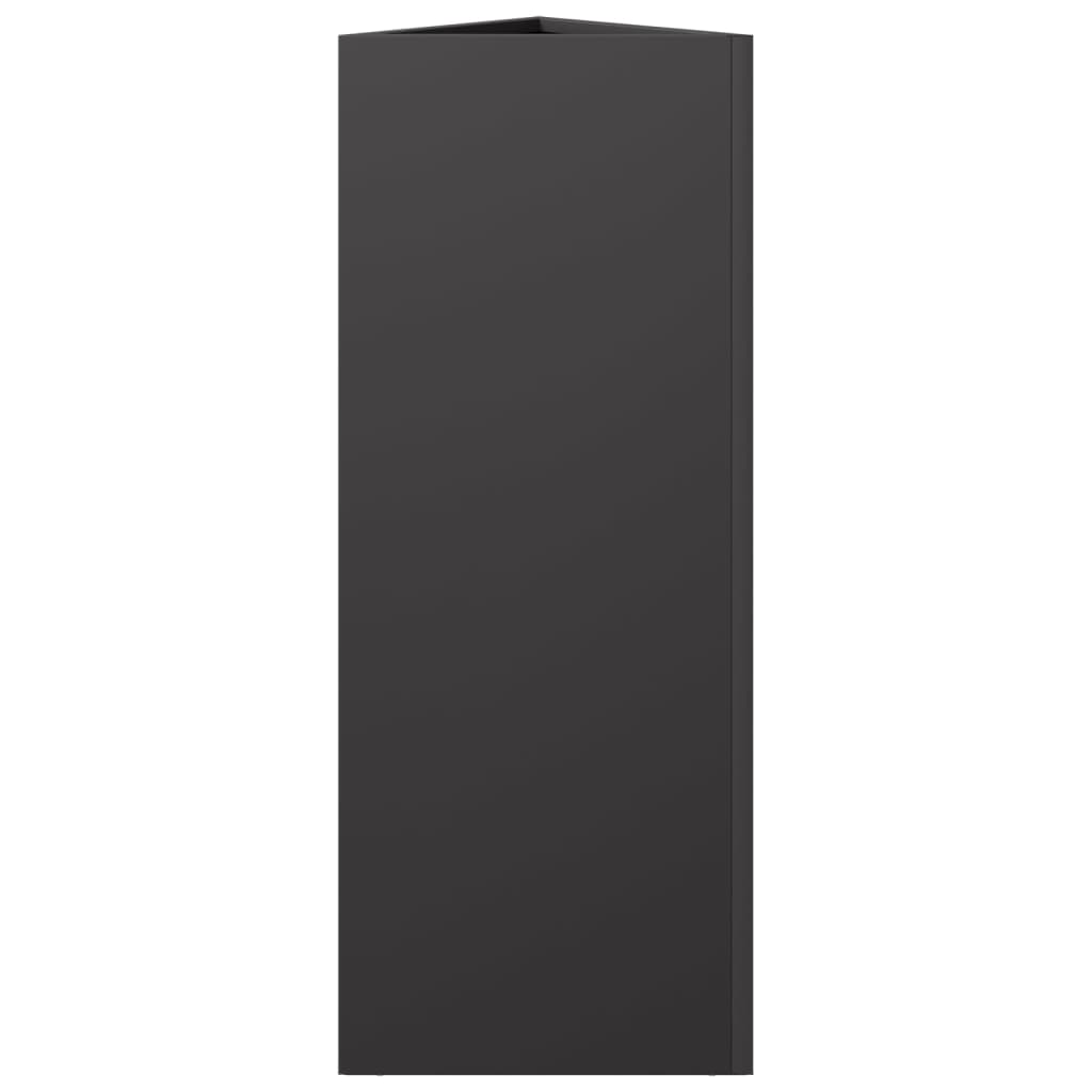 Vrtne sadilice 2 kom crne trokutaste 30x26x75 cm čelične