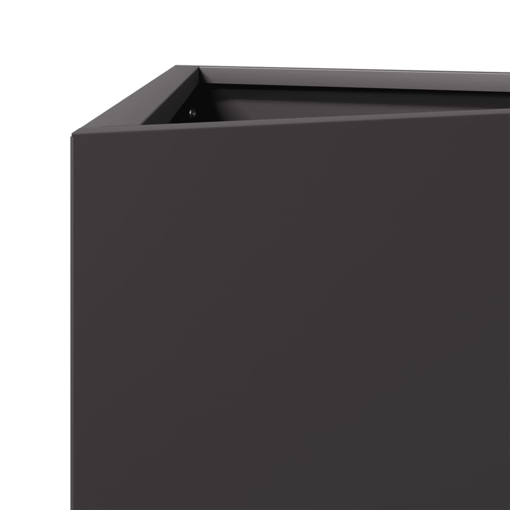 Vrtne sadilice 2 kom crne trokutaste 30x26x75 cm čelične