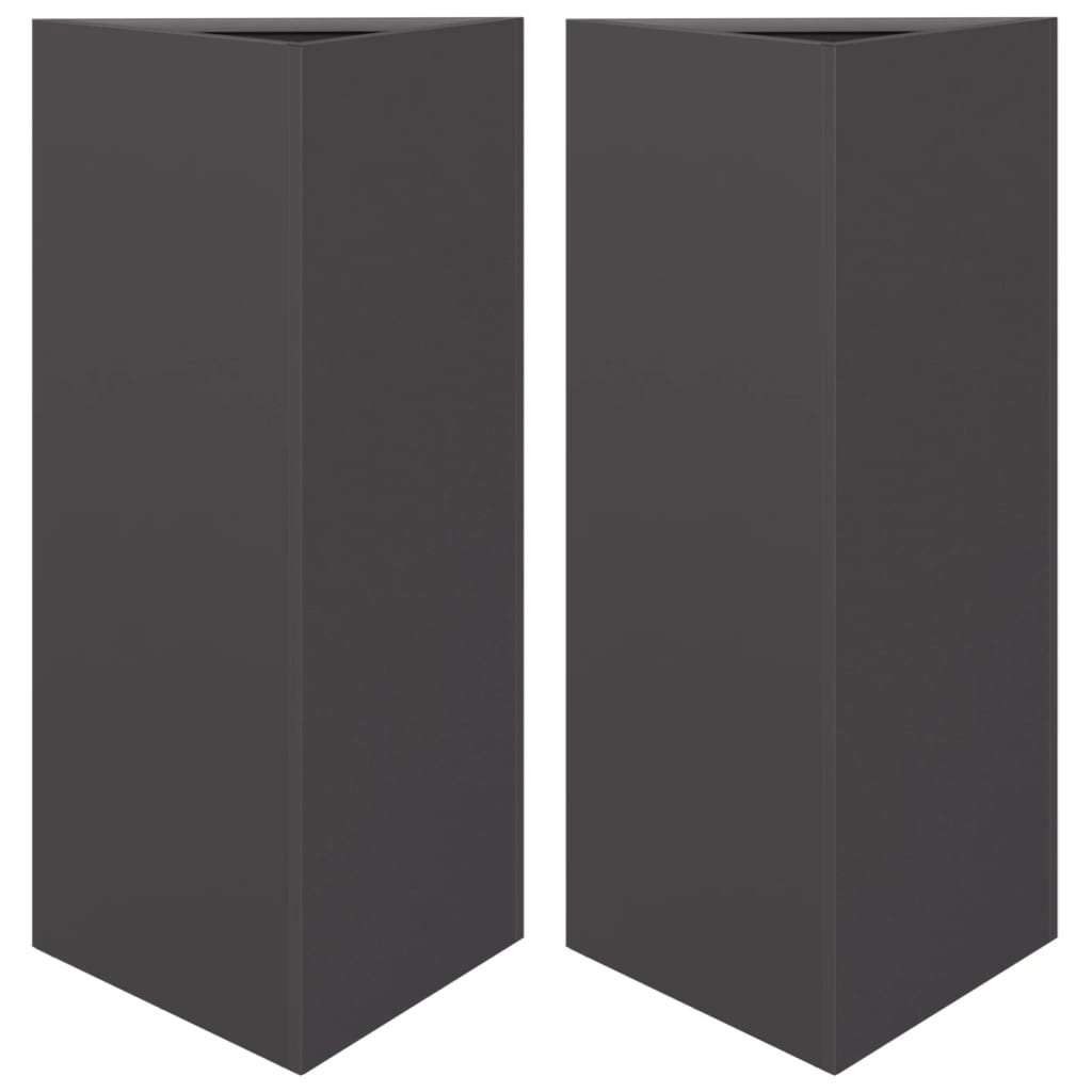 Vrtne sadilice 2 kom crna trokutasta 40x34,5x75 cm čelične