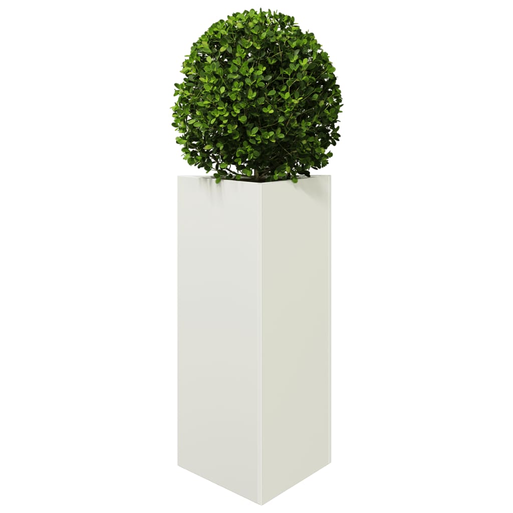 Vrtne sadilice 2 kom bijela trokutasta 40x34,5x75 cm čelične