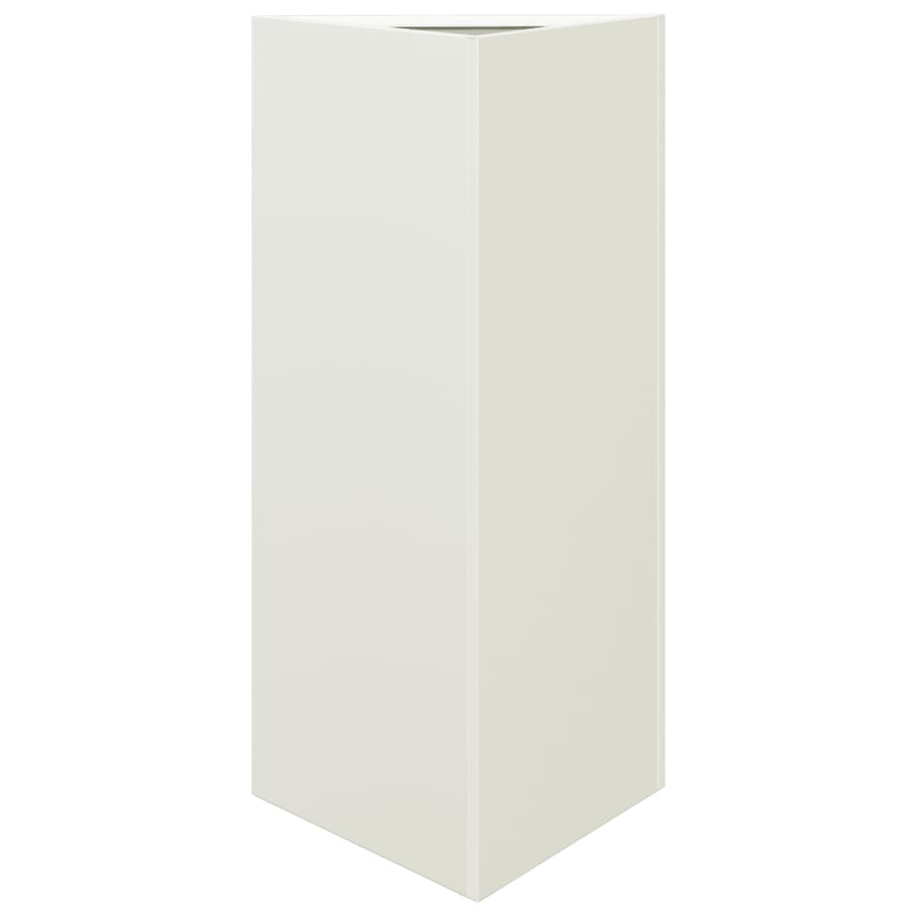 Vrtne sadilice 2 kom bijela trokutasta 40x34,5x75 cm čelične