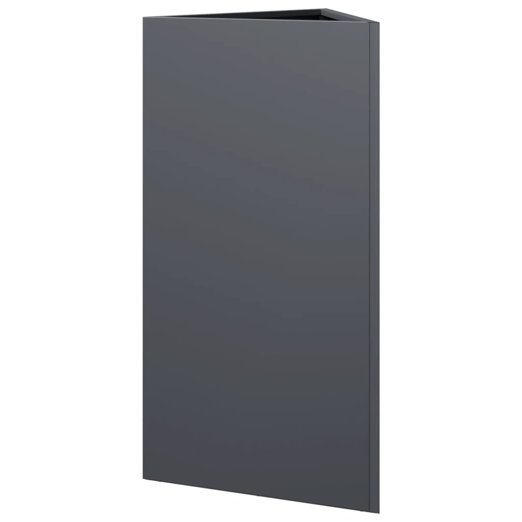 Vrtna sadilica antracit trokutasta 40 x 34,5 x 75 cm čelična