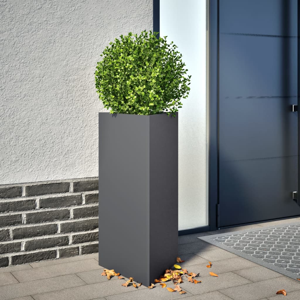 Vrtna sadilica antracit trokutasta 40 x 34,5 x 75 cm čelična