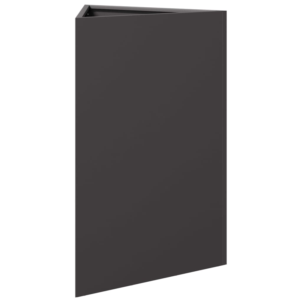 Vrtne sadilice 2 kom crne trokutaste 50x43x75 cm čelične
