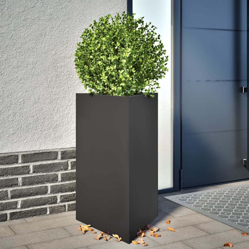 Vrtne sadilice 2 kom crne trokutaste 50x43x75 cm čelične