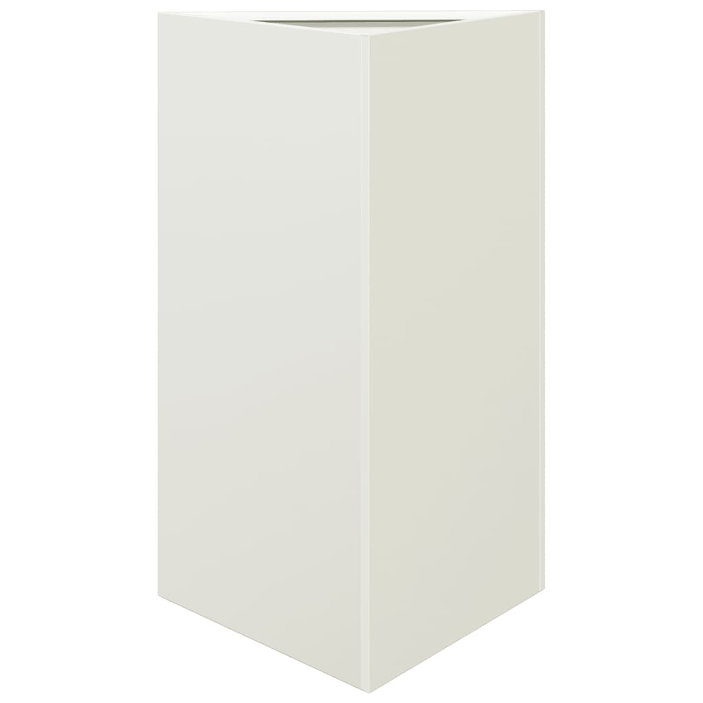 Vrtne sadilice 2 kom bijele trokutaste 50x43x75 cm čelične