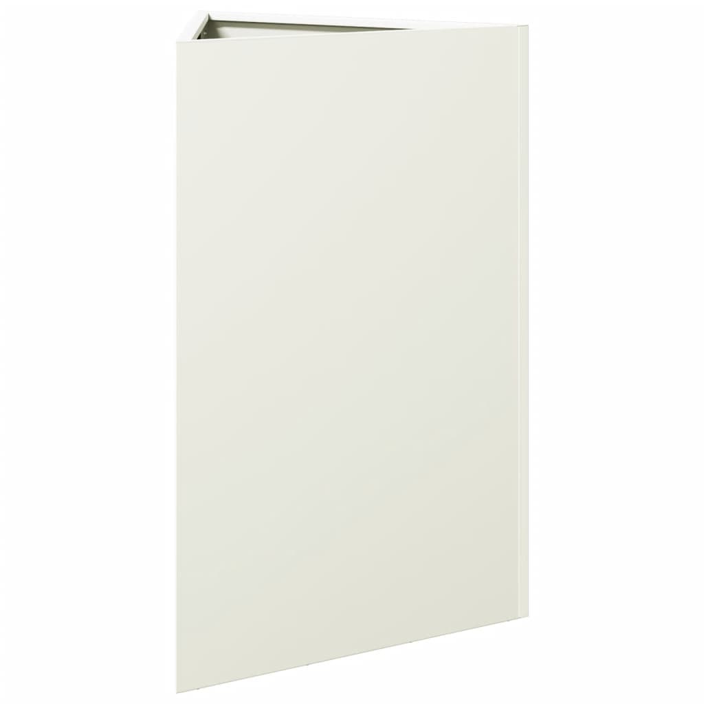 Vrtne sadilice 2 kom bijele trokutaste 50x43x75 cm čelične