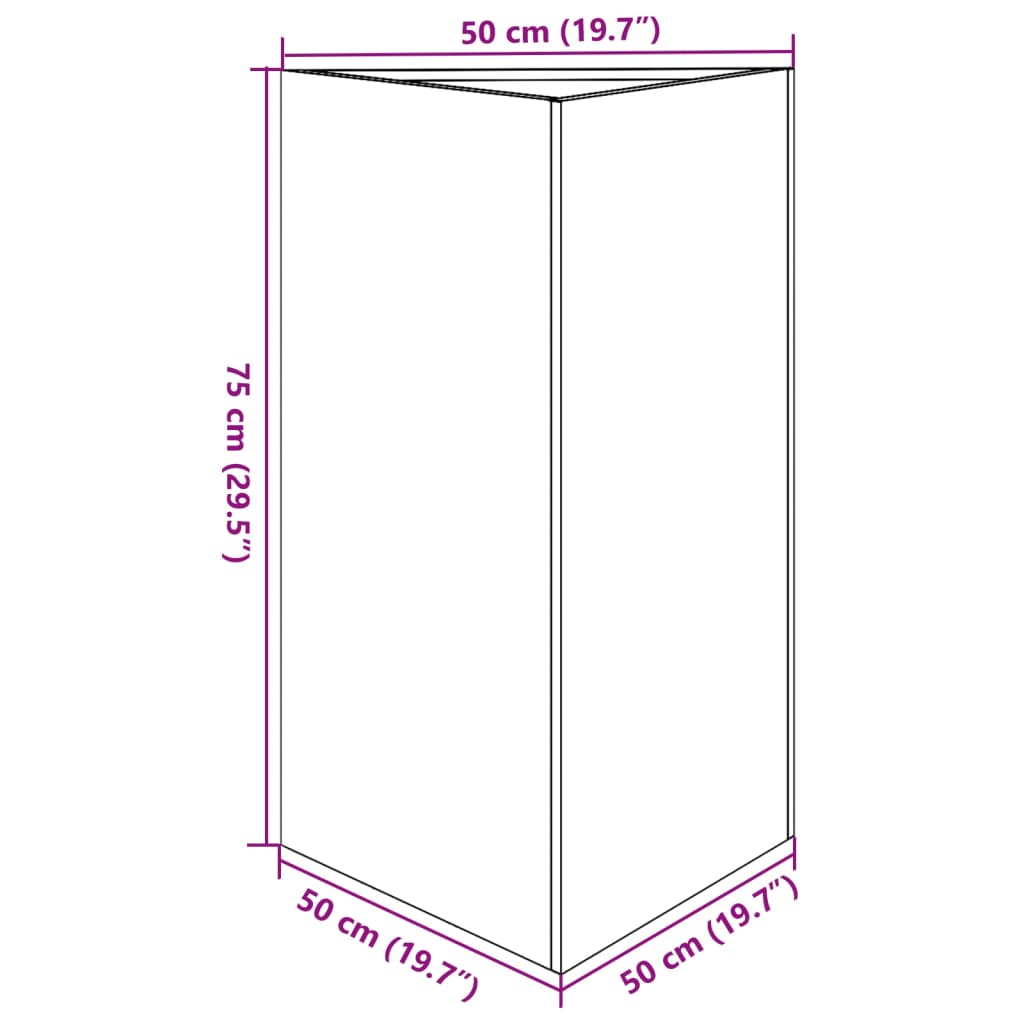 Vrtna sadilica maslinastozelena trokutasta 50x43x75 cm čelična