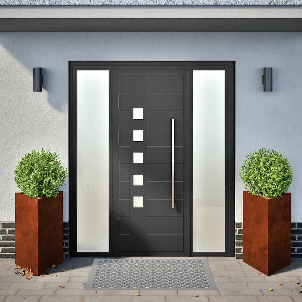 Vrtne žardinjere 2 kom trokutaste 50x43x75 cm Pohabani čelik