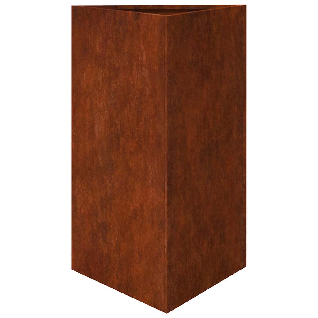 Vrtne žardinjere 2 kom trokutaste 50x43x75 cm Pohabani čelik