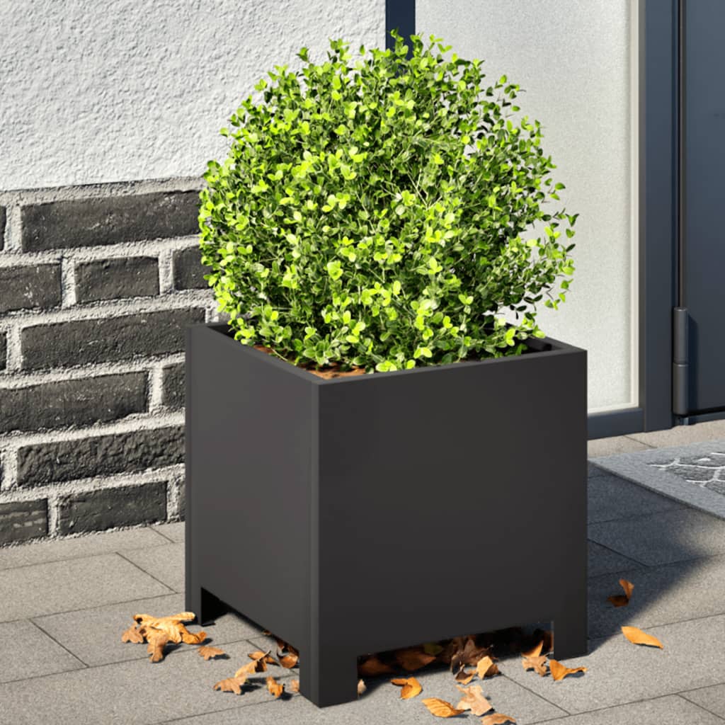 Vrtna sadilica crna 30 x 30 x 30 cm čelična