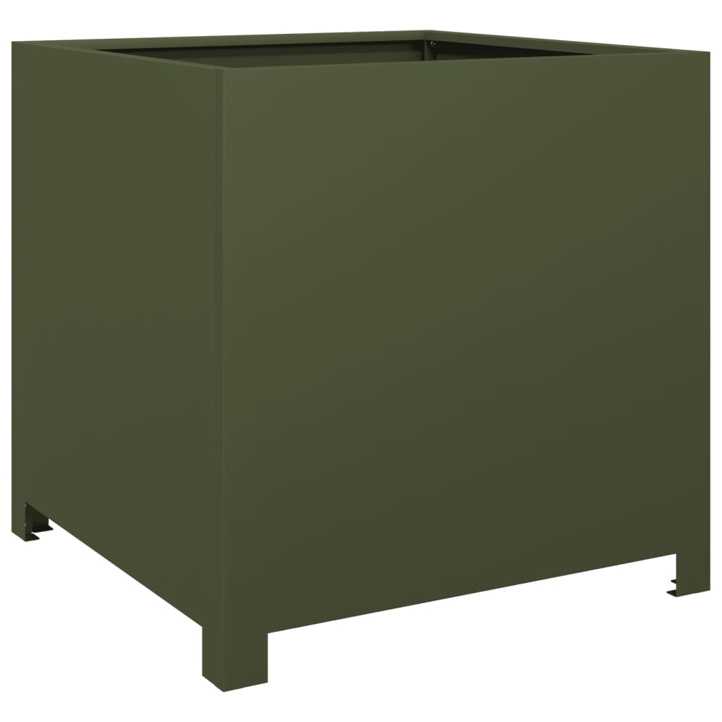 Vrtna sadilica maslinastozelena 50 x 50 x 50 cm čelična