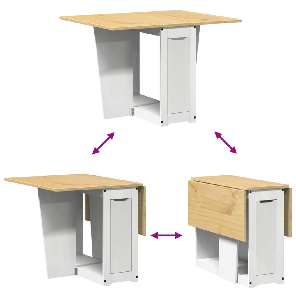 Sklopivi blagovaonski stol Corona voštano bijeli od borovine