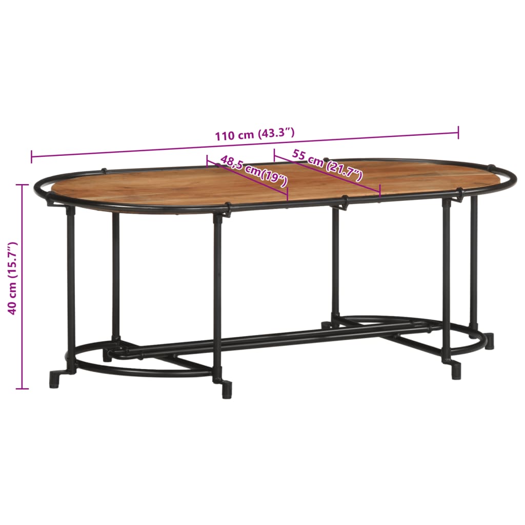 Stolić za kavu 110 x 55 x 40 cm od masivnog bagremovog drva