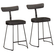 Barski stolci 2 kom crni 49x43x79 cm masivnog drva manga