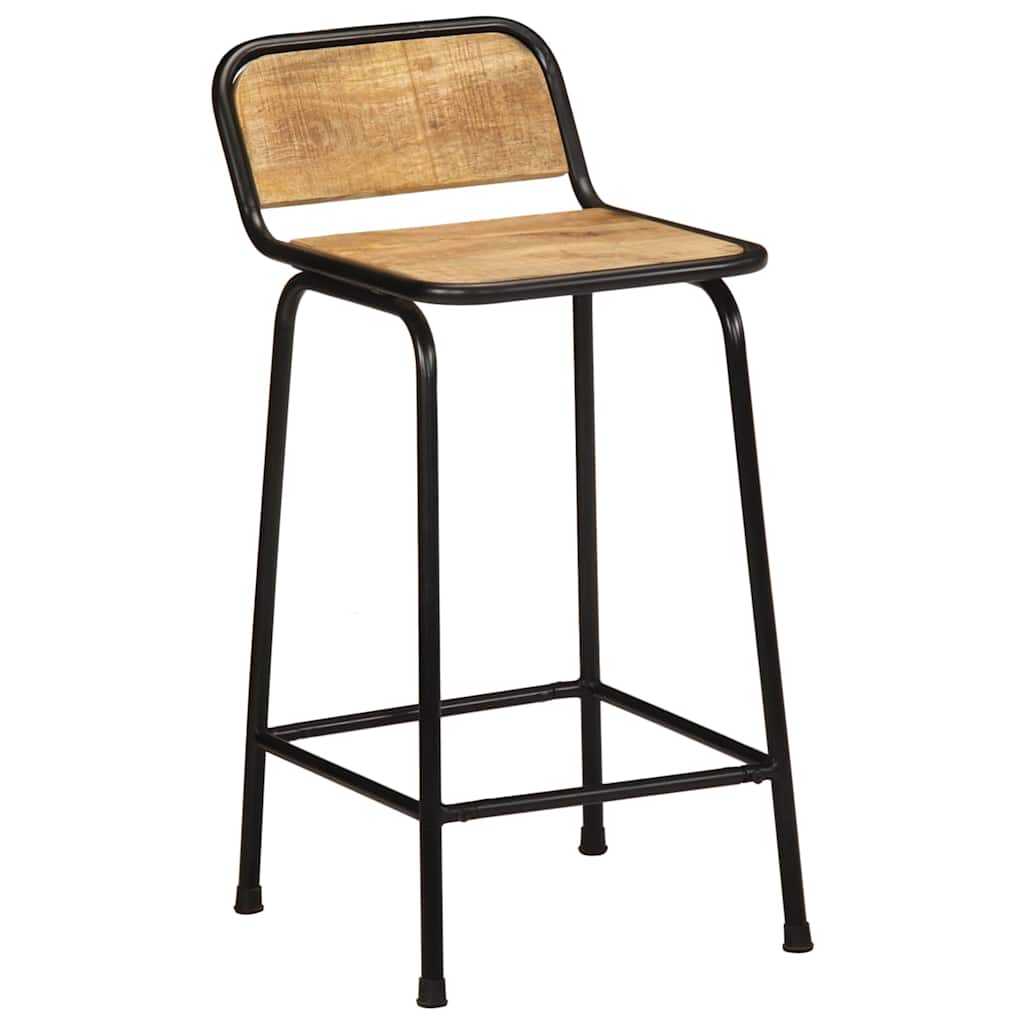 Barske stolice 2 kom 46x35,5x80 cm puno drvo grubo mango