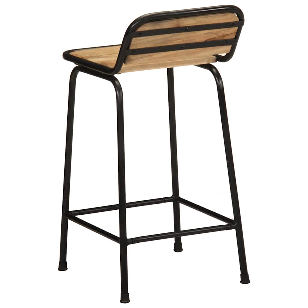 Barski stolci 4 kom 46x35,5x80 cm masivnog grubog drva manga