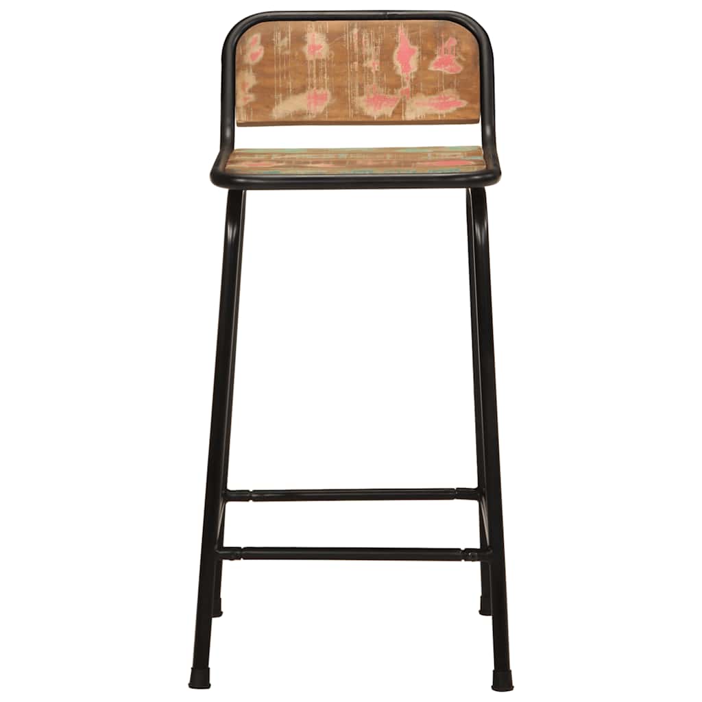 Barski stolci 2 kom 46x35,5x80 cm masivnog obnovljenog drva