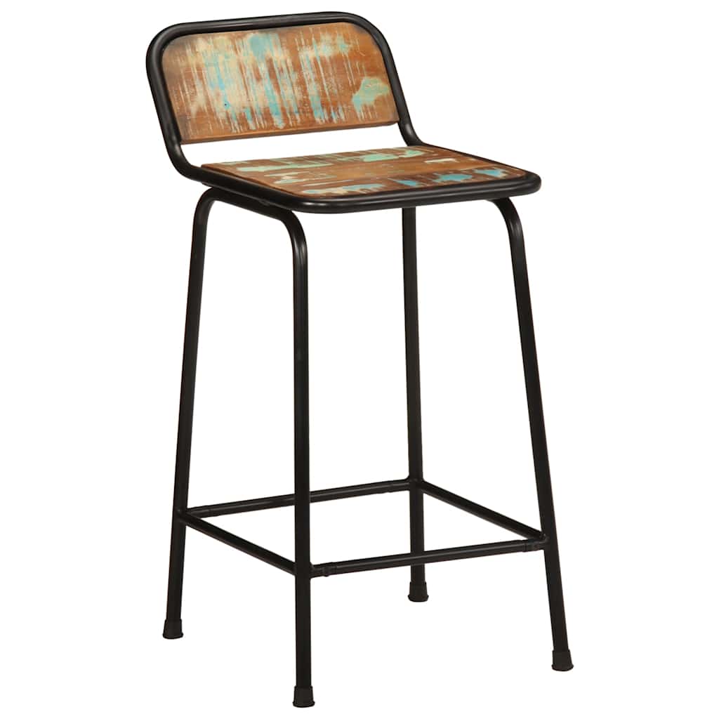 Barski stolci 2 kom 46x35,5x80 cm masivnog obnovljenog drva