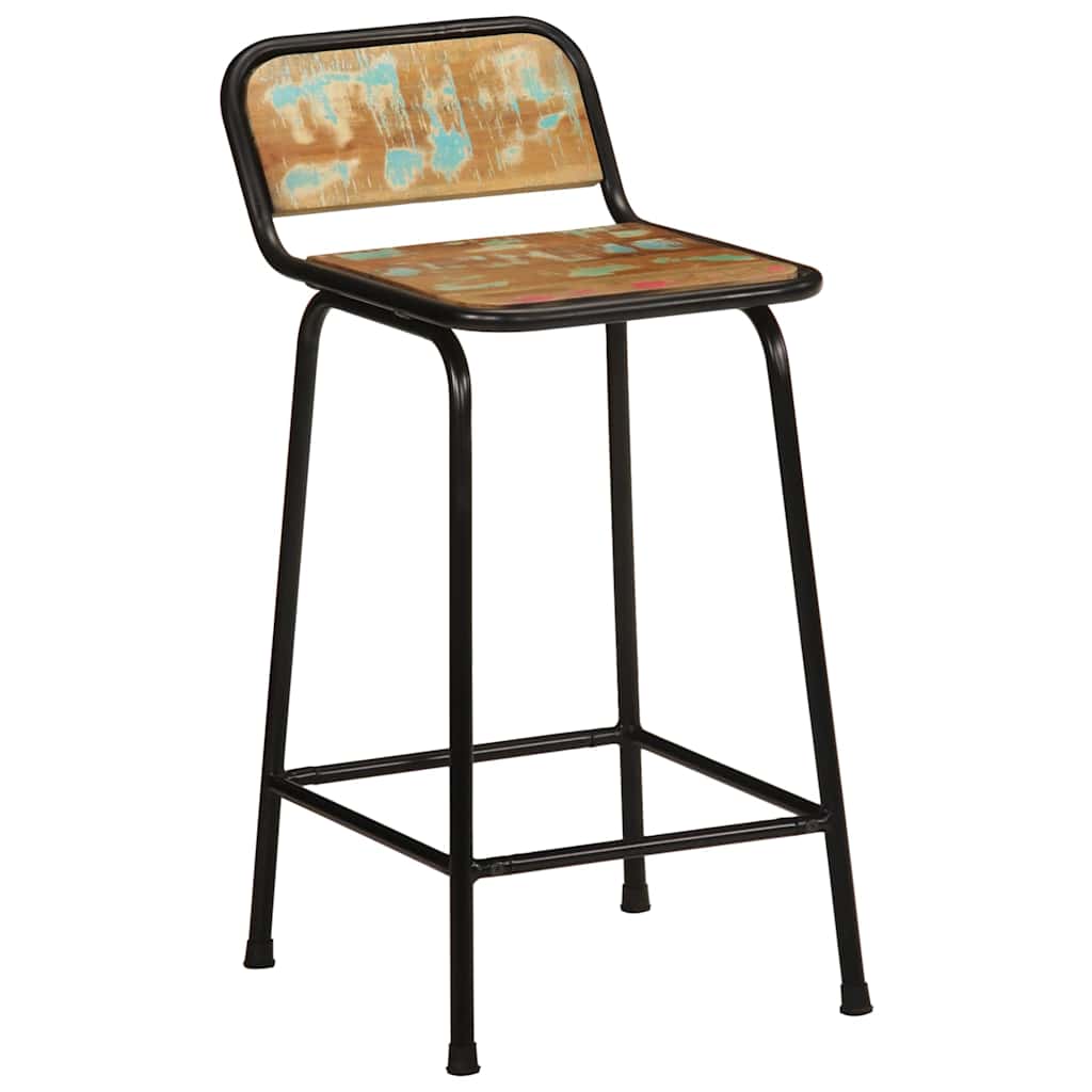 Barski stolci 2 kom 46x35,5x80 cm masivnog obnovljenog drva