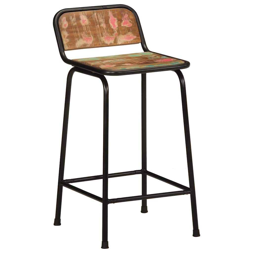 Barski stolci 4 kom 46x35,5x80 cm masivnog obnovljenog drva
