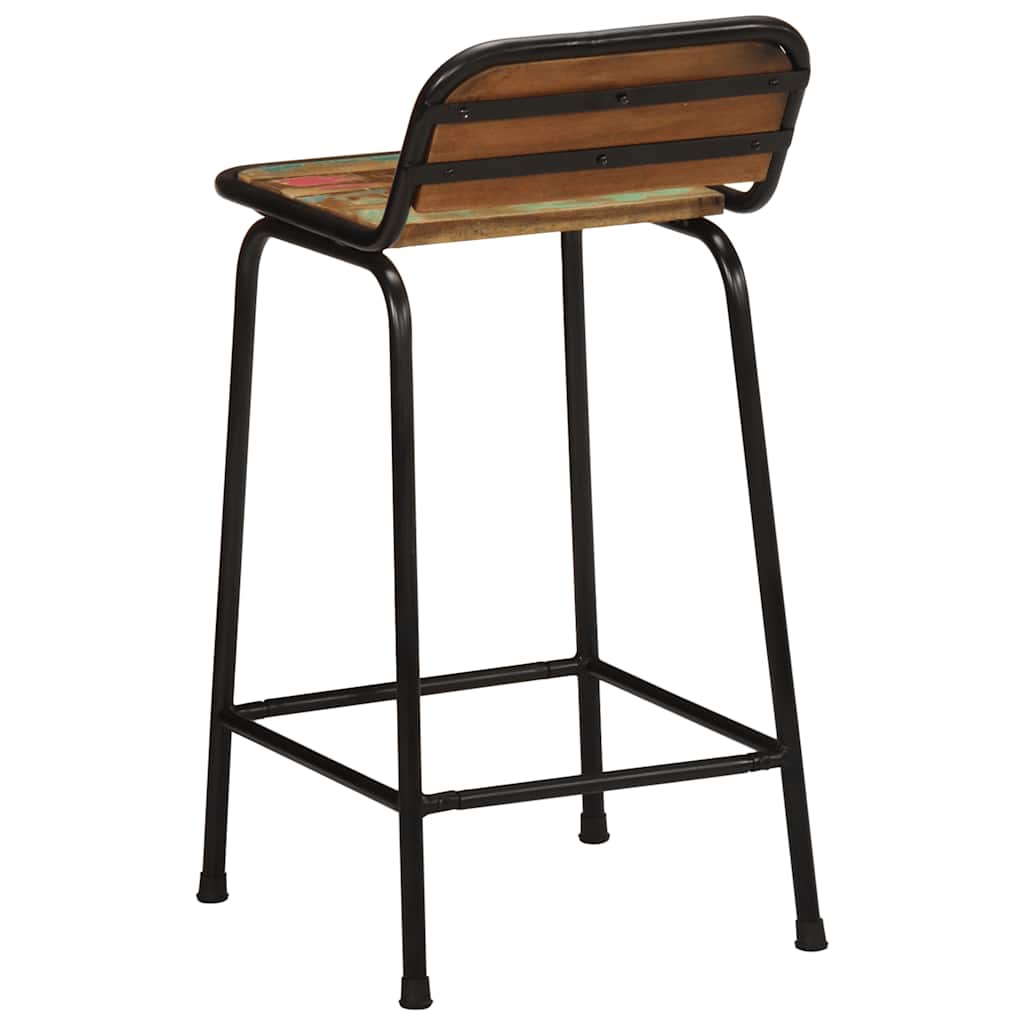 Barski stolci 4 kom 46x35,5x80 cm masivnog obnovljenog drva