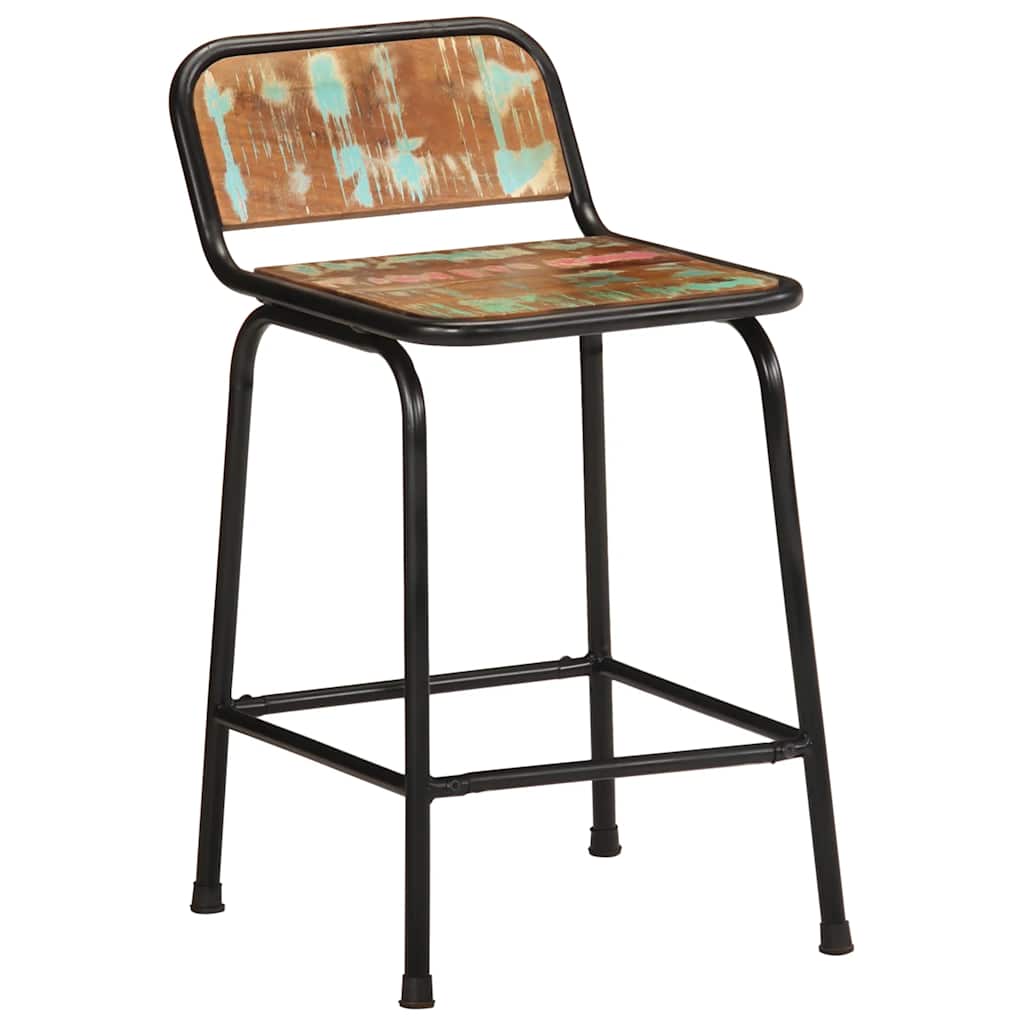 Barski stolci 2 kom 46x35,5x70 cm masivnog obnovljenog drva
