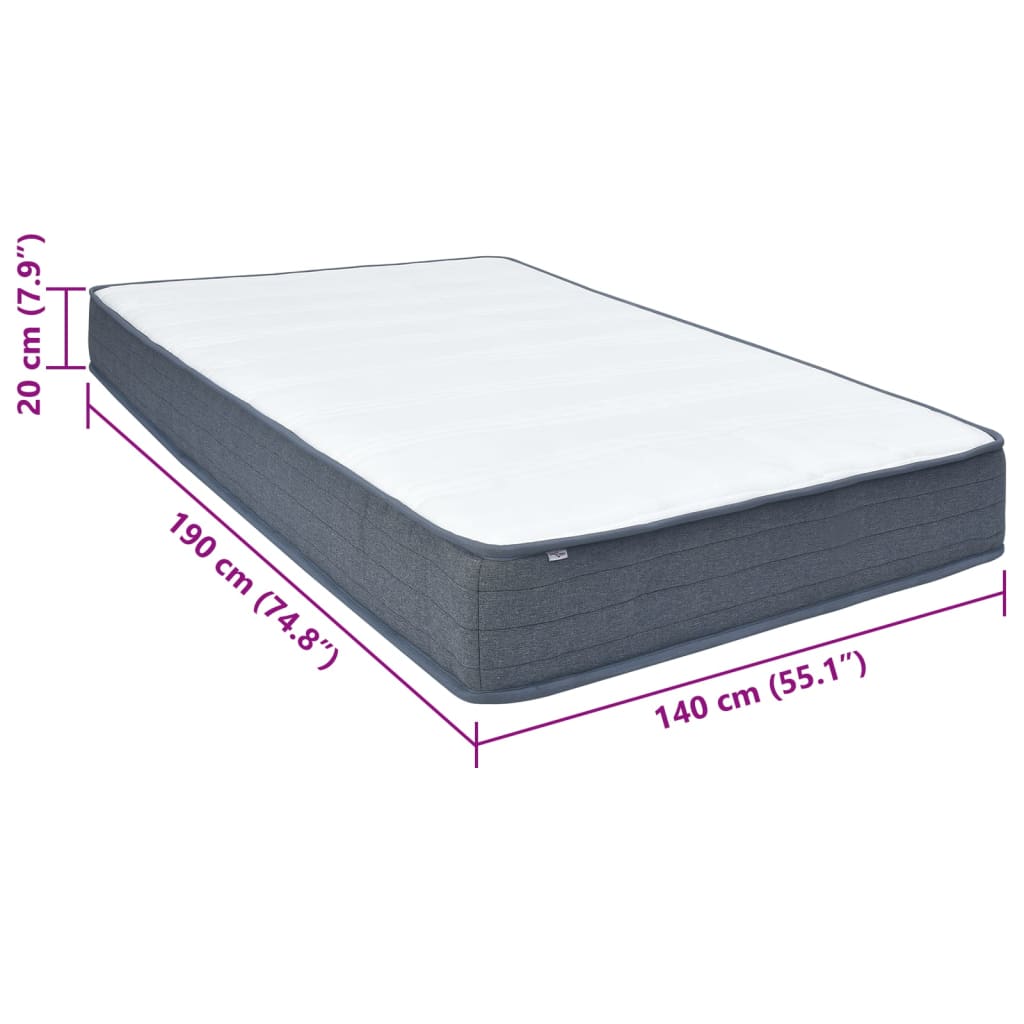 Madrac box spring 190 x 140 x 20 cm srednje mekan od tkanine