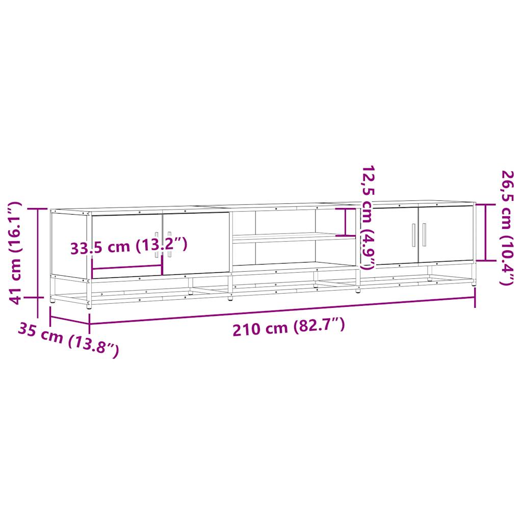 TV ormarić boja hrasta 210x35x41 cm od konstruiranog drva