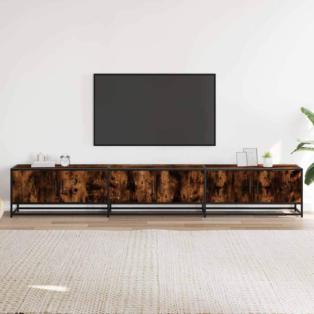 TV ormarić boja dimljenog hrasta 240x35x41 cm konstruirano drvo