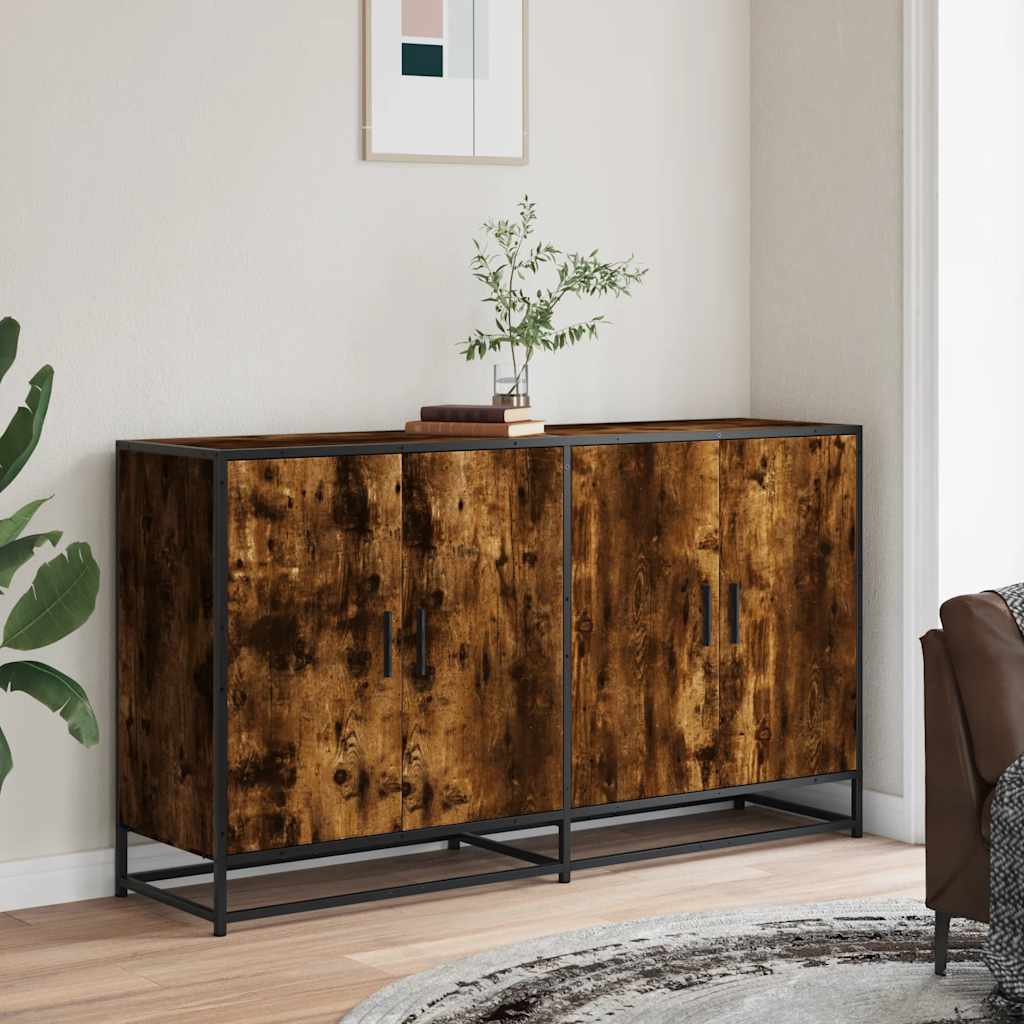 Komoda dimljeni hrast 134x35x76 cm konstruirano drvo