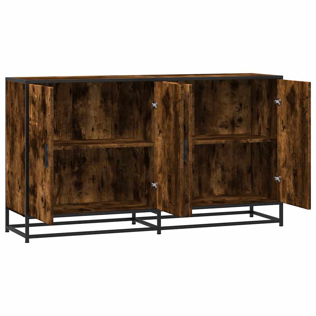Komoda dimljeni hrast 134x35x76 cm konstruirano drvo