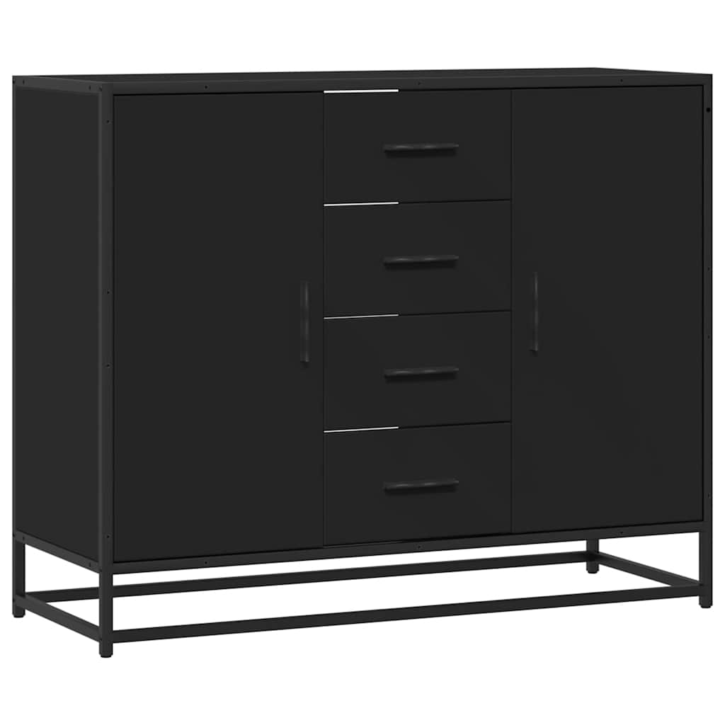 Komoda crna 92x35x76 cm od konstruiranog drva